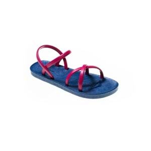 MC CROSS SLİM - MOO CHUU - PVC DÜZ PARMAK ARASI SANDALET - MAVİ-PEMBE - 39 - 26SS-MC-PVC-SND-CROSS-25502