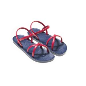 MC CROSS SLİM - MOO CHUU - PVC DÜZ PARMAK ARASI SANDALET - MAVİ-PEMBE - 39 - 26SS-MC-PVC-SND-CROSS-25502