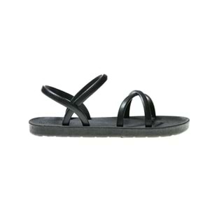 MC CROSS SLİM - MOO CHUU - PVC DÜZ PARMAK ARASI SANDALET - SİYAH-SİYAH - 40 - 26SS-MC-PVC-SND-CROSS-25508