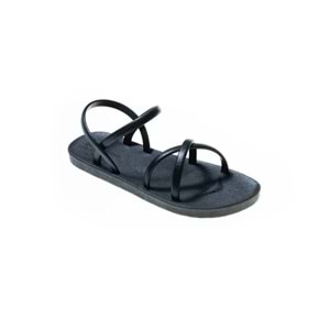 MC CROSS SLİM - MOO CHUU - PVC DÜZ PARMAK ARASI SANDALET - SİYAH-SİYAH - 40 - 26SS-MC-PVC-SND-CROSS-25508