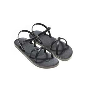 MC CROSS SLİM - MOO CHUU - PVC DÜZ PARMAK ARASI SANDALET - SİYAH-SİYAH - 40 - 26SS-MC-PVC-SND-CROSS-25508