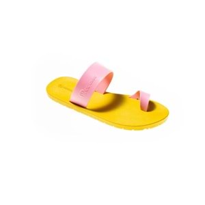 MC POP THUMB - MOO CHUU - PVC DÜZ PARMAK ARASI TERLİK - SARI-A.PEMBE - 39 - 26SS-MC-PVC-TRLK-THUMB-25518
