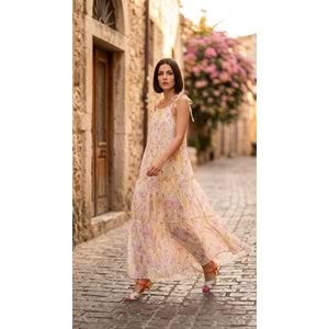RB ELBİSE 39864 - RB - Elbise - SARI-PEMBE - STD - 26SS-RB-ELB-39864-26057