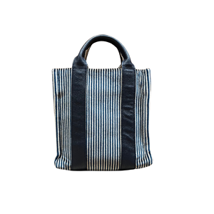 Velvet Fabric Navy Blue Stripe Ladybag