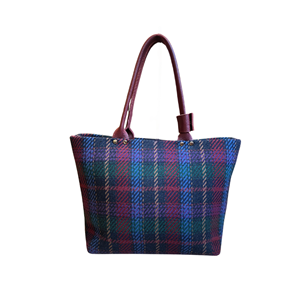 Plaid Fabric Claret Red Long Champ Large