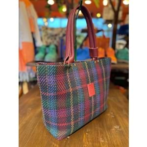 Plaid Fabric Claret Red Long Champ Large