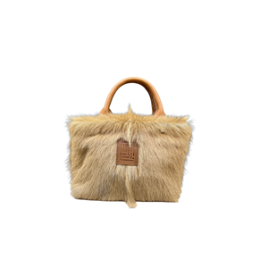 Kid Skin Camel Hair Gusset Mini Ladybag