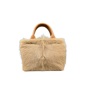Kid Skin Camel Hair Gusset Mini Ladybag