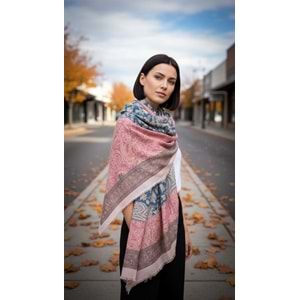 NW SAL 11188 - NW - ŞAL - PEMBE ŞAL DESENLİ - STD