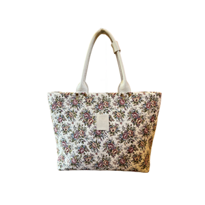 Wintage White Flowers Large Foldbag