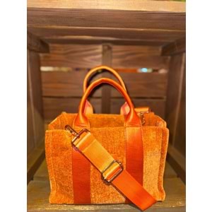 Orange Velvet Totebag