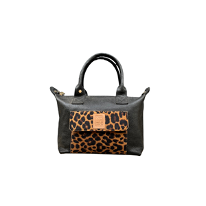 Leopard Black Medium Fold Bag