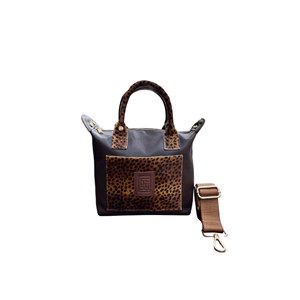 Leopard Leather Light Brown Mini Fold Bag