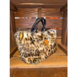 Leopard Black Plush Totebag