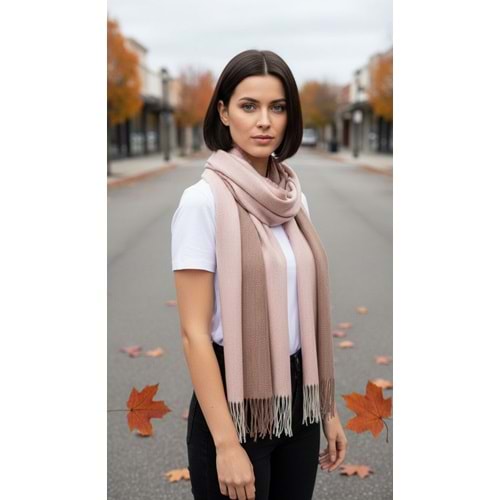 NW Kalın Dokuma İskoç Şalı - NW - ŞAL - PEMBE-KAHVE - STD