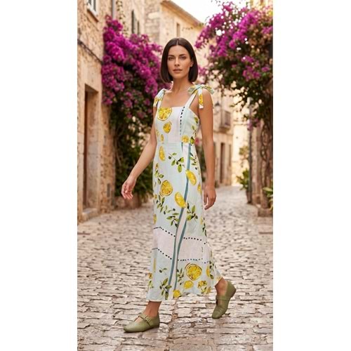 ALL ELBİSE 1598 - ALW - Elbise - LİMON DESENLİ - L - 25SS-ALL-ELB-1598-22140