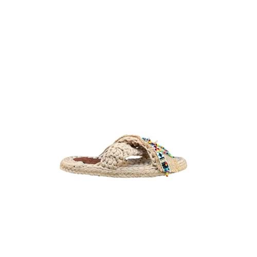 ŞŞ 9753 - ŞŞ - Çuvallı El Yapımı Terlik - MULTİ BEJ ÇUVAL - 41 - 25SS-ŞŞ-TRLK-9753-22040