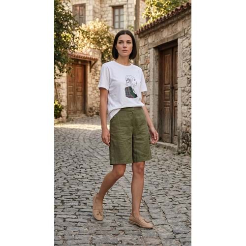 ALW KETEN SORT 4202 - ALW - Sort - YEŞİL - S - 26SS-ALW-SRT-4202-26556