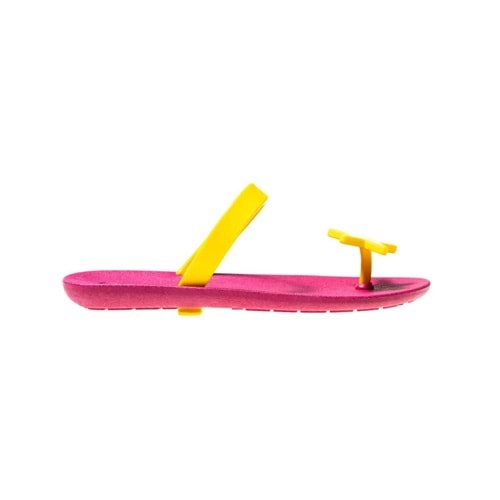MC SWEETY HEARTH - MOO CHUU - PVC DÜZ TEK PARMAK TERLİK - PEMBE-SARI - 36 - 26SS-MC-SWTY-STR-25319