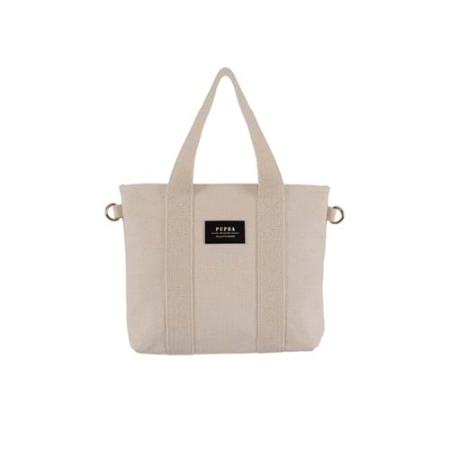 PBO YAGA MEDİUM CANVAS - PUPBA OFFİCİAL - PO YAYA TOTEBAG - KREM - STD - 26SS-PO-CNT-YGA-MDM-CNS-26915