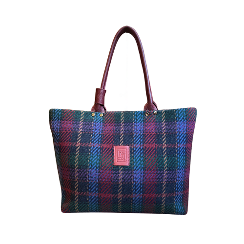 Plaid Fabric Claret Red Long Champ Large