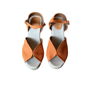 SE 2598 - SE - Dolgu Espadril Sandalet - TURUNCU - 40 - 25SS-SE-SND-2598-20899
