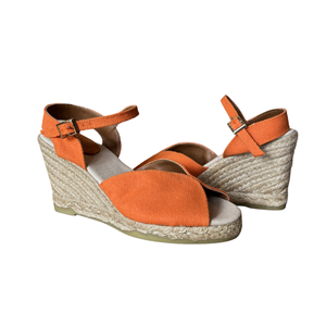 SE 2598 - SE - Dolgu Espadril Sandalet - TURUNCU - 40 - 25SS-SE-SND-2598-20899