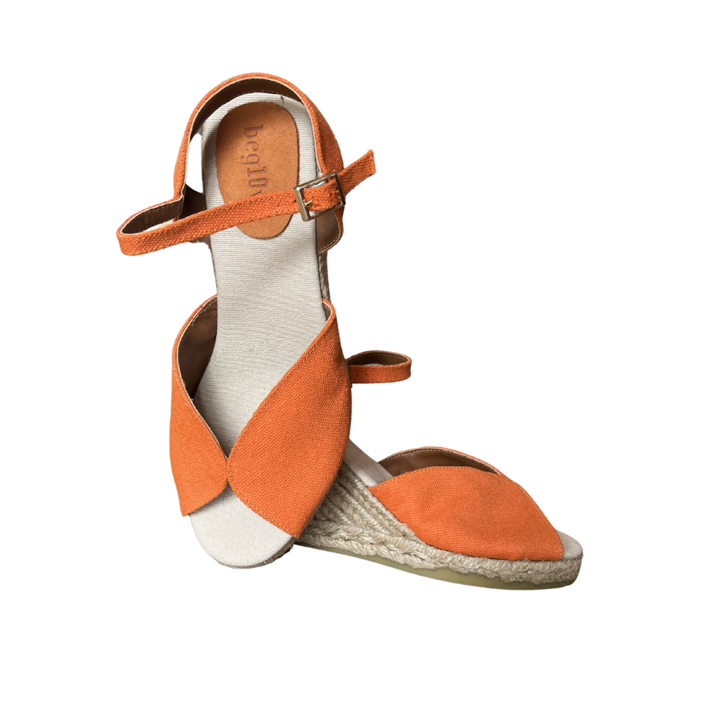 SE 2598 - SE - Dolgu Espadril Sandalet - TURUNCU - 40 - 25SS-SE-SND-2598-20899
