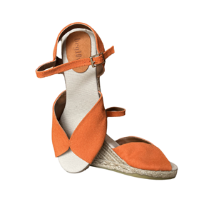 SE 2598 - SE - Dolgu Espadril Sandalet - TURUNCU - 40 - 25SS-SE-SND-2598-20899