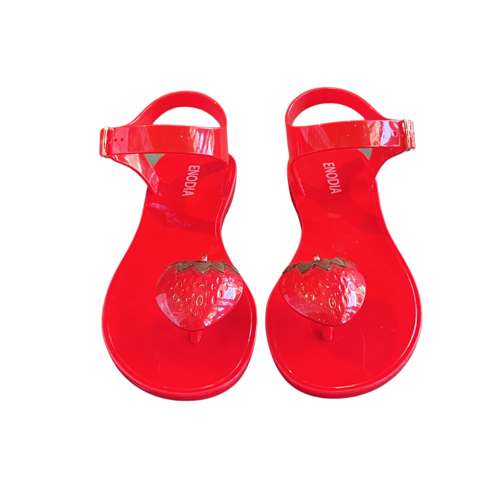 END MEYVELİ JELLY SANDALET 9003-J4 - ENOD - Düz Jelly Sandalet - ÇİLEK-KIRMIZI - 36 - 26SS-END-JELLYSND-9003J4-25402