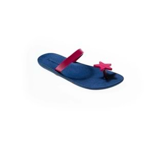 MC SWEETY STAR - MOO CHUU - PVC DÜZ TEK PARMAK TERLİK - MAVİ-PEMBE - 40 - 26SS-MC-SWTY-STR-25315