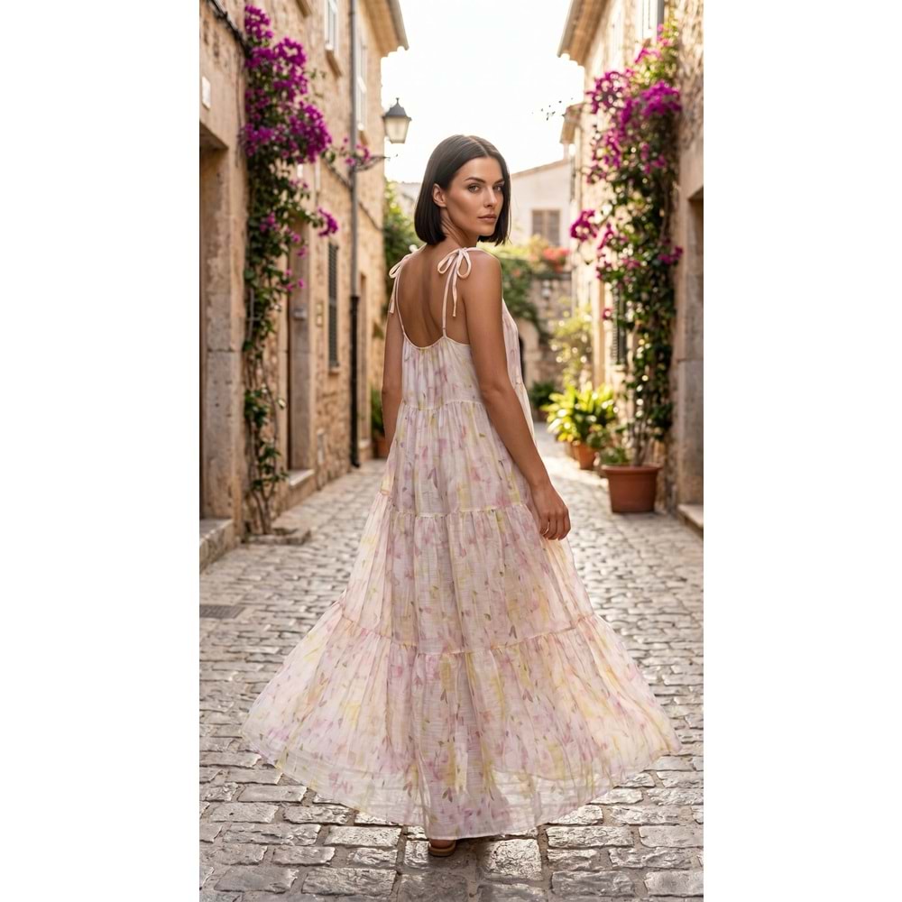 RB ELBİSE 39864 - RB - Elbise - SARI-PEMBE - STD - 26SS-RB-ELB-39864-26057
