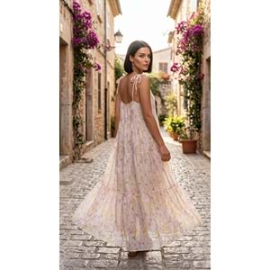RB ELBİSE 39864 - RB - Elbise - SARI-PEMBE - STD - 26SS-RB-ELB-39864-26057