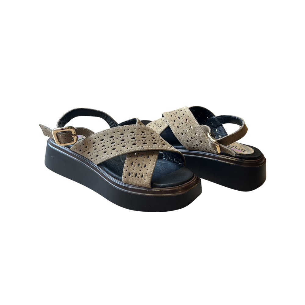 RS DOLGU SANDALET 7113 - RS - DOLGU SANDALET - SİGARO - 40 - 26SS-RS-SND-7113-25055