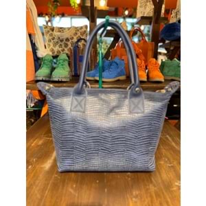 Dark Blue Leather Medium Fold